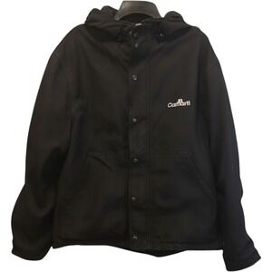 Vtg CARHARTT Coat Mens XL J107BLK Nylon hooded mesh rugged workwear jacket
